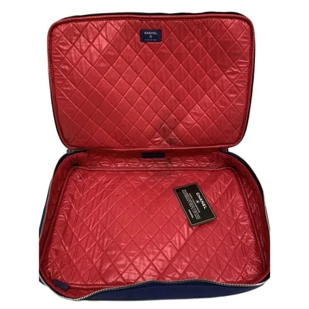 Chanel extra large zip around canvas clutch